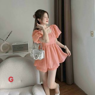 SET ÁO ĐẦM TIỂU THƯ BABY DOLL TAY PHỒNG VÁY XÒE THẮT NƠ PHỐI QUẦN - AUSA HOUSE