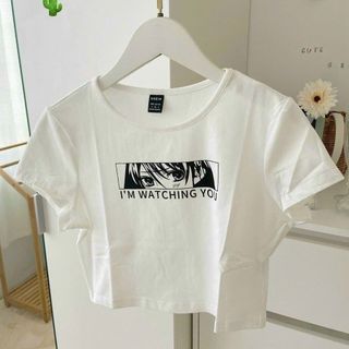 ÁO THUN NỮ CROPTOP CỔ TRÒN TAY NGẮN I'M WATCHING YOU - AUSA HOUSE