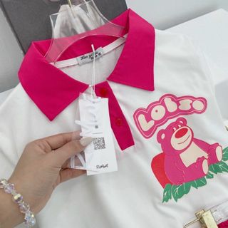 ĐỒ BỘ NỮ ÁO TAY LỠ QUẦN SHORT THUN GẤU HỒNG IN - AUSA HOUSE