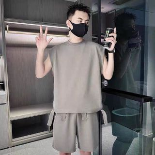 SET ĐỒ BỘ THỂ THAO NAM NỮ UNISEX TANKTOP THUN TỔ ONG - AUSA HOUSE