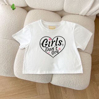 ÁO THUN NỮ CROPTOP CỔ TRÒN TAY NGẮN GIRLS DON'T CRY - AUSA HOUSE
