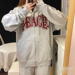 ÁO KHOÁC HOODIE ZIPPER NỈ NAM NỮ UNISEX TEACH PEACE - AUSA HOUSE