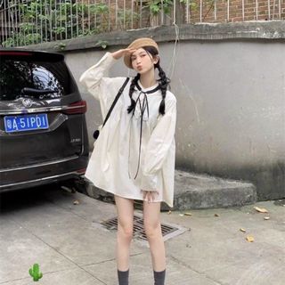 ĐẦM NỮ BABYDOLL NƠ CỔ TAY PHỒNG DÀI - AUSA HOUSE