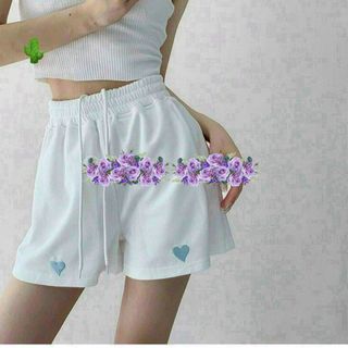 QUẦN SHORT NỮ DÂY RÚT THÊU TRÁI TIM - AUSA HOUSE