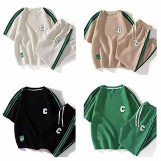 SET ĐỒ BỘ NAM NỮ UNISEX ÁO THUN CỘC PHỐI QUẦN JOGGER CHỮ C - AUSA HOUSE