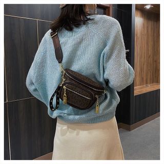 Túi bao tử đeo chéo đeo vai họa tiết MK 2 ngăn