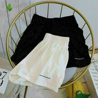 QUẦN SHORT NỮ THÊU CHỮ CHẤT VẢI TUYẾT MƯA - AUSA HOUSE
