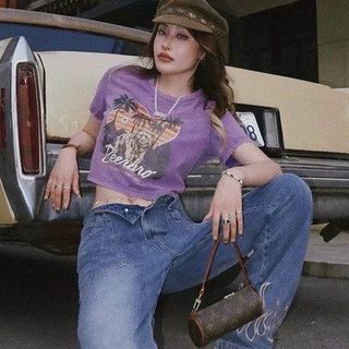 ÁO THUN NỮ CROPTOP CỔ TRÒN TAY NGẮN GẤU BEERBRO - AUSA HOUSE