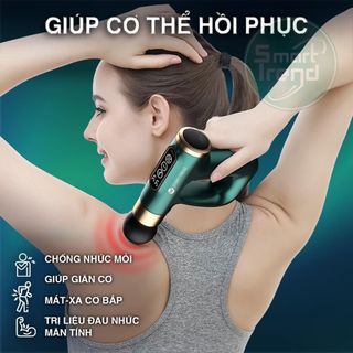 Máy massage cầm tay Smart Trend MSCC 3 trong 1 "Massage - Chườm Nóng - Xung Điện" 4 đầu mát-xa, 12 chế độ massage
