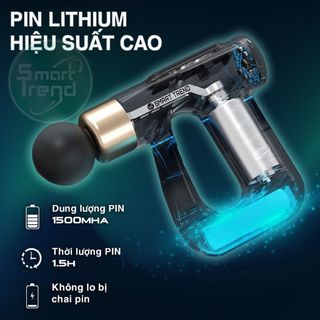 Máy massage cầm tay Smart Trend MSCC 3 trong 1 "Massage - Chườm Nóng - Xung Điện" 4 đầu mát-xa, 12 chế độ massage