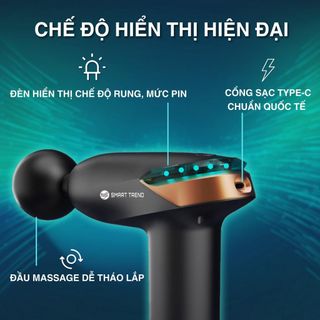 Máy massage cầm tay Cơ Bản Nâng Cấp Smart Trend MSCBN, 6 đầu Mát-xa, 6 cấp độ massage, trang bị hộp chống sốc an toàn, tiện lợi