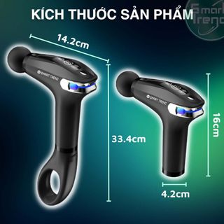 Máy massage cầm tay Smart Trend MSTL có tay cầm nối dài tháo lắp thông minh, 4 đầu mát xa, 15 cấp độ massage