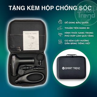 Máy massage cầm tay Smart Trend MSTL có tay cầm nối dài tháo lắp thông minh, 4 đầu mát xa, 15 cấp độ massage