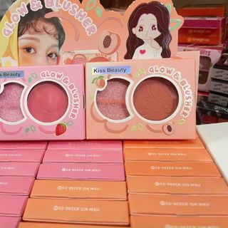 Phấn má hồng, highlighter, mặt bóng, Kiss Beauty, mọng nước, mặt bóng, kết cấu mịn, màu đẹp, lâu trôi, 2in1
