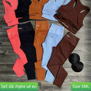 Set dài alpha xẻ eo 5 màu size sml mới nhất 2024 Thể Thao cao cấp Siêu Đẹp Giá Sỉ,