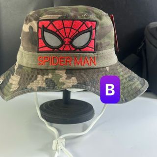 Mũ vành trẻ em hình chữ nhật viền đen, spider man CQ