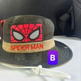 Mũ vành trẻ em hình chữ nhật viền đen, spider man CQ
