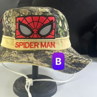 Mũ vành trẻ em hình chữ nhật viền đen, spider man CQ