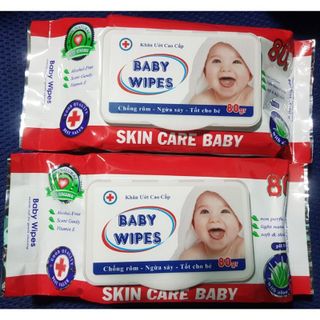 [Sỉ siêu rẻ] Khăn Ướt Baby Wipes 80g Đỏ, Khăn Không Cồn, Không Hóa Chất, Mùi Hương Dịu Nhẹ, Không Gây Kích Ứng Da Trẻ giá sỉ