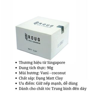 Sáp vuốt tóc Roug Matt Clay