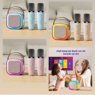 LOA KARAOKE BLUETOOTH MINI K12 TẶNG KÈM 2 MIC KHÔNG DÂY, CÓ THỂ THAY ĐỔI GIỌNG CTB531 - BECHIP giá sỉ - giá bán buôn