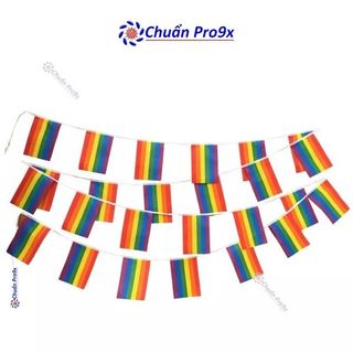 Dây cờ cầu vồng LGBT màu lục sắc ( 5m - 20 cờ )
