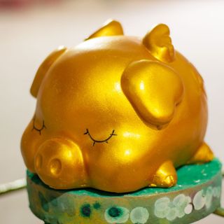 Lợn Thạch Cao - Heo Thạch Cao Tiết Kiệm - Cánh Tiên Vàng Đồng