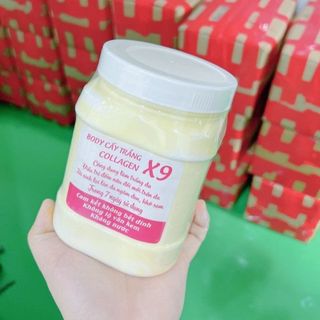 Hộp 1kg Kem Body Cấy Trắng Collagen X9 Trắng Bật Tone , Ko Lộ Vân kem, Ko Bết Rít