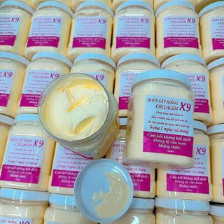 Hộp 1kg Kem Body Cấy Trắng Collagen X9 Trắng Bật Tone , Ko Lộ Vân kem, Ko Bết Rít