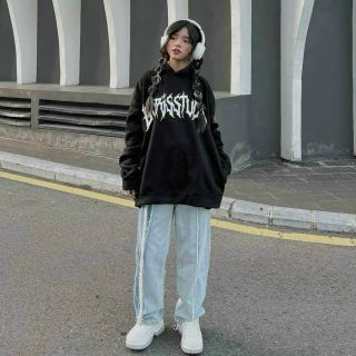Áo hoodie DORIS in nổi from rộng tay phồng. giá sỉ - giá bán buôn