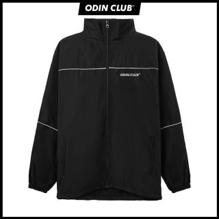 Áo khoác dù cổ trụ phối viền toàn thân in chữ . Giá sỉ - giá bán buôn