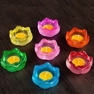 Nến bơ đế sen không khói cúng phật combo 2 cốc/hộp