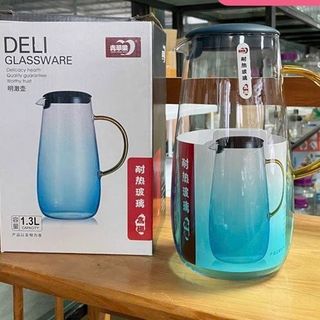 BÌNH THỦY TINH DELI TAY CẦM VÀNG 1300ML