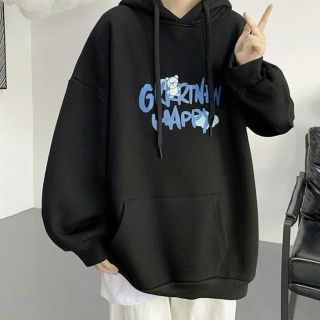 Áo hoodie in pét chữ GKRRNTEW HAPPY, nón lót nỉ 2 lớp from rộng. Giá sỉ - giá bán buôn
