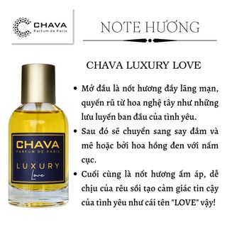 NƯỚC HOA UNISEX LUXURY LOVE 50ML PHONG CÁCH XỊT - CHAVA