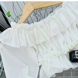 ÁO NỮ BẸT VAI NHÚNG BÈO 2 TẦNG DÀI TAY - AUSA HOUSE