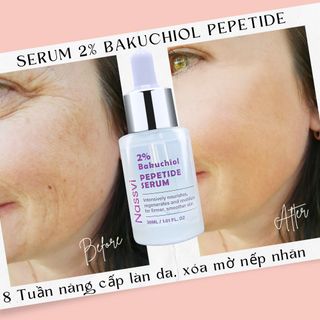 Serum Bakuchiol 2% Pepetide 30ml Nassvi Tái Tạo Da, Giảm Nếp Nhăn Ngăn Ngừa Lão Hóa Tái Sinh Collagen