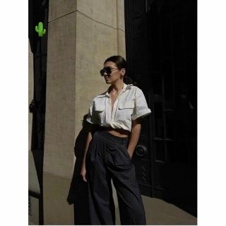 ÁO NỮ SƠ MI CROPTOP TRẮNG XOẮN EO TAY LỠ - AUSA HOUSE