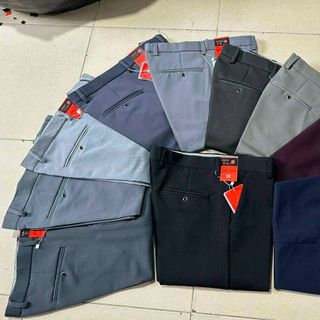 Quần tây nam, Quần âu nam hàn quốc ống côn công sở vải tuyết hàn co giãn dày dặn