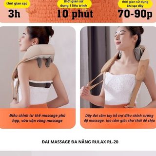 Máy Massage Cổ Vai Gáy RULAX RL-20 - Đai Massage Đa Năng Mô Phỏng Kỹ Thuật Massage Số 8 - Hàng Chính Hãng
