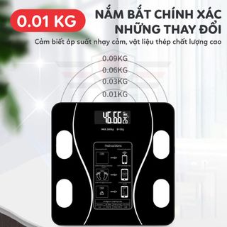 Cân điện tử thông minh, cân điện kết nối bluetooth với thiết bị phân tích chỉ số, đo lường thông minh - Huy Tưởng