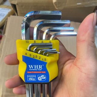 Bộ Lục Giác Hệ HEX  WHR JAPAN 9 Đầu Bi Inox Siêu Cứng không Gây Tà Đầu Ốc Tán(Chính Hãng)