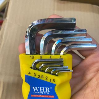 Bộ Lục Giác Hệ HEX  WHR JAPAN 9 Đầu Bi Inox Siêu Cứng không Gây Tà Đầu Ốc Tán(Chính Hãng)