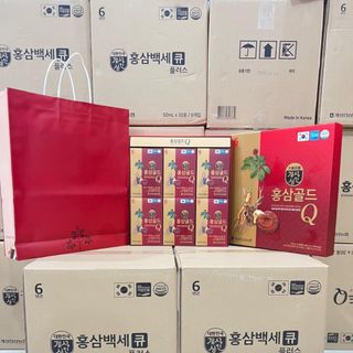Nước Hồng Sâm Q Gold Nhân Sâm - Nhung Hươu- Linh Chi 50mlx 30 gói (thùng 6 hộp)