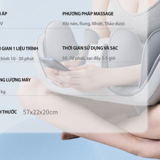 Máy Massage Đầu Gối RULAX Sạc Pin Cao Cấp, Massage Đa Điểm Kết Hợp Khí Nén, Rung, Chườm Ấm Thảo Dược
