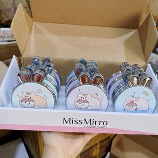 Gương soi cầm tay 2 mặt mẫu tai thỏ khô
