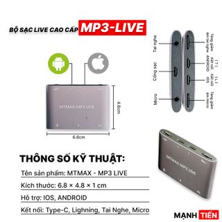 Box Sạc LiveStream MTMAX MP3 LIVE - Hỗ Trợ Vừa Livestream Vừa Sạc Cho IOS, ANDROID