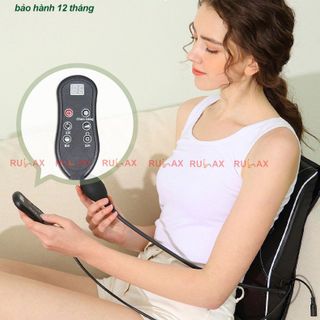 Gối Massage Cổ Vai Gáy RULAX RL19 PLUS, Tựa Lưng Massage Hồng Ngoại Đa Năng 20 Bi, 2 Động Cơ Rung ( Động Cơ Không Chổi Than)