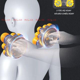 Gối Massage Cổ Vai Gáy RULAX RL19 PLUS, Tựa Lưng Massage Hồng Ngoại Đa Năng 20 Bi, 2 Động Cơ Rung ( Động Cơ Không Chổi Than)