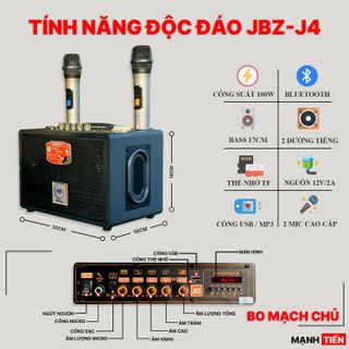 Loa Xách Tay Di Động JBZ J4 - Loa 2 Đường Tiếng Bass 17cm Thanh Mạnh Mẽ